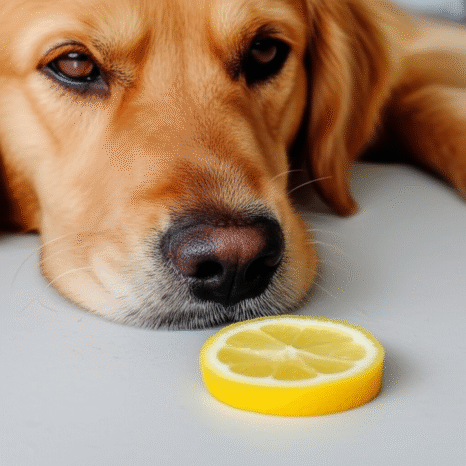 Generate a high-quality, relevant image prompt for an article about: Are Lemon Juice Bad For Dogs? A