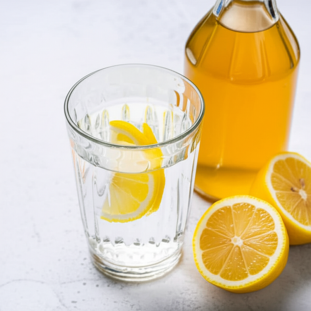 Generate a high-quality, relevant image prompt for an article about: Can I Use Bottled Lemon Juice t