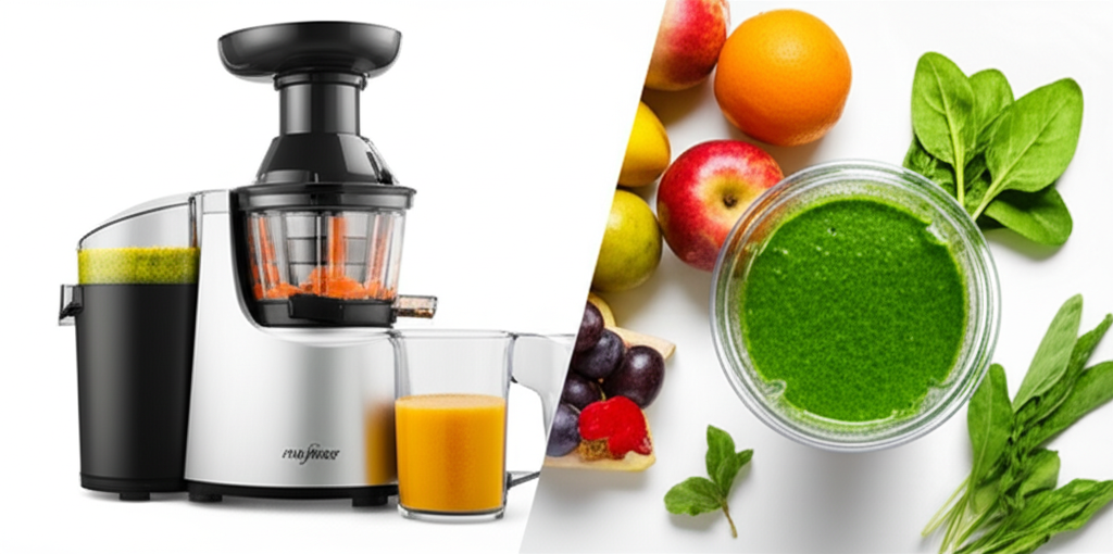 Generate a high-quality, relevant image prompt for an article about: Is a Juicer Better Than a Blend