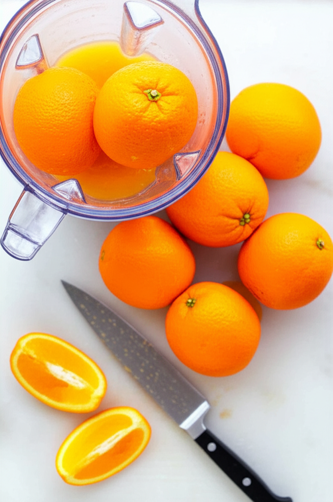 Generate a high-quality, relevant image prompt for an article about: How to Make Orange Juice in a B