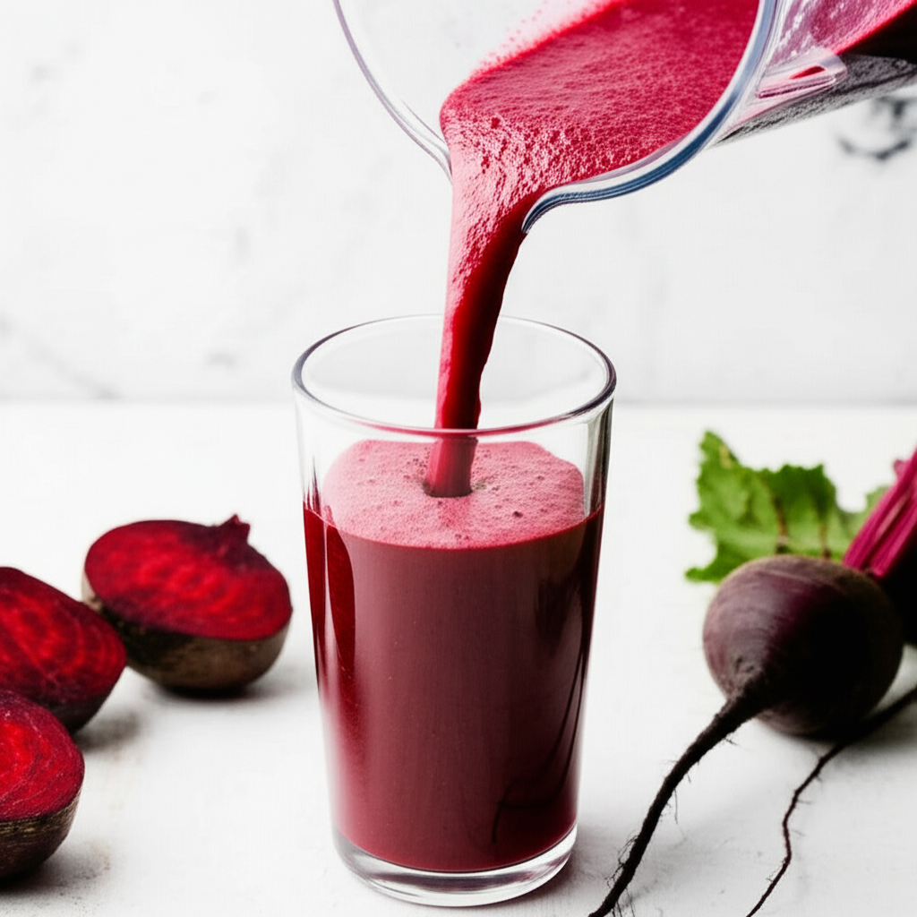 Generate a high-quality, relevant image prompt for an article about: How To Make Beet Juice In A Ble