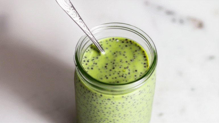 Generate a high-quality, relevant image prompt for an article about: How Much Chia Seeds In Smoothie