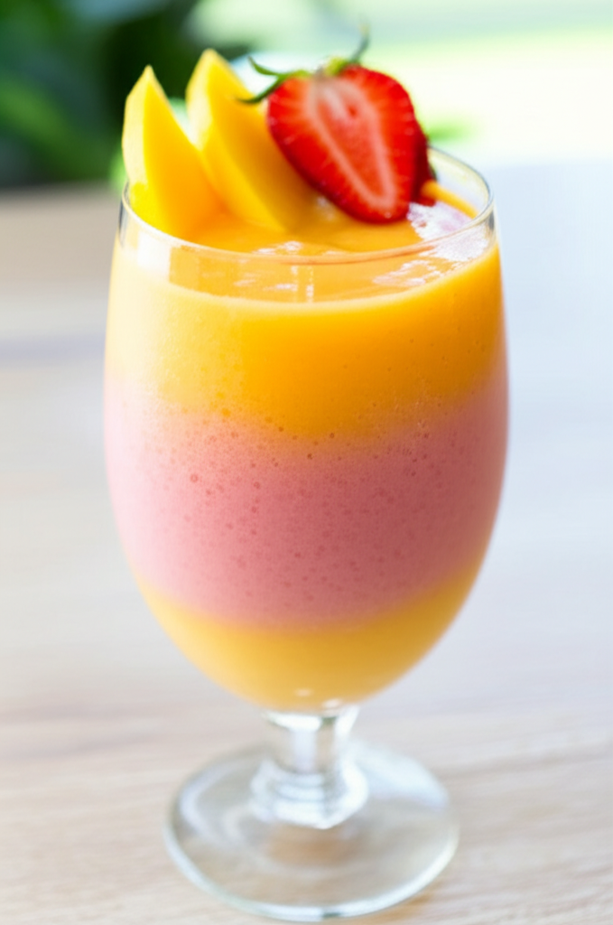 Generate a high-quality, relevant image prompt for an article about: How to Make Mango Strawberry Sm