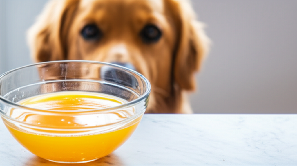Generate a high-quality, relevant image prompt for an article about: Can Dogs Have Orange Juice? Ast