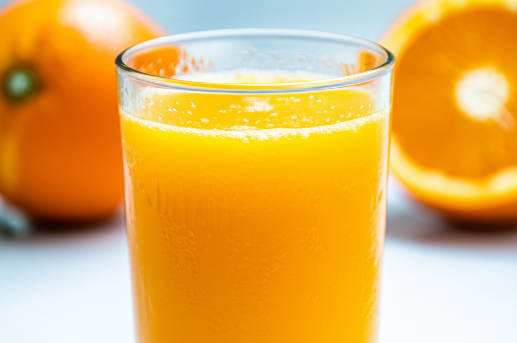 Generate a high-quality, relevant image prompt for an article about: What Is Cold Pressed Orange Jui