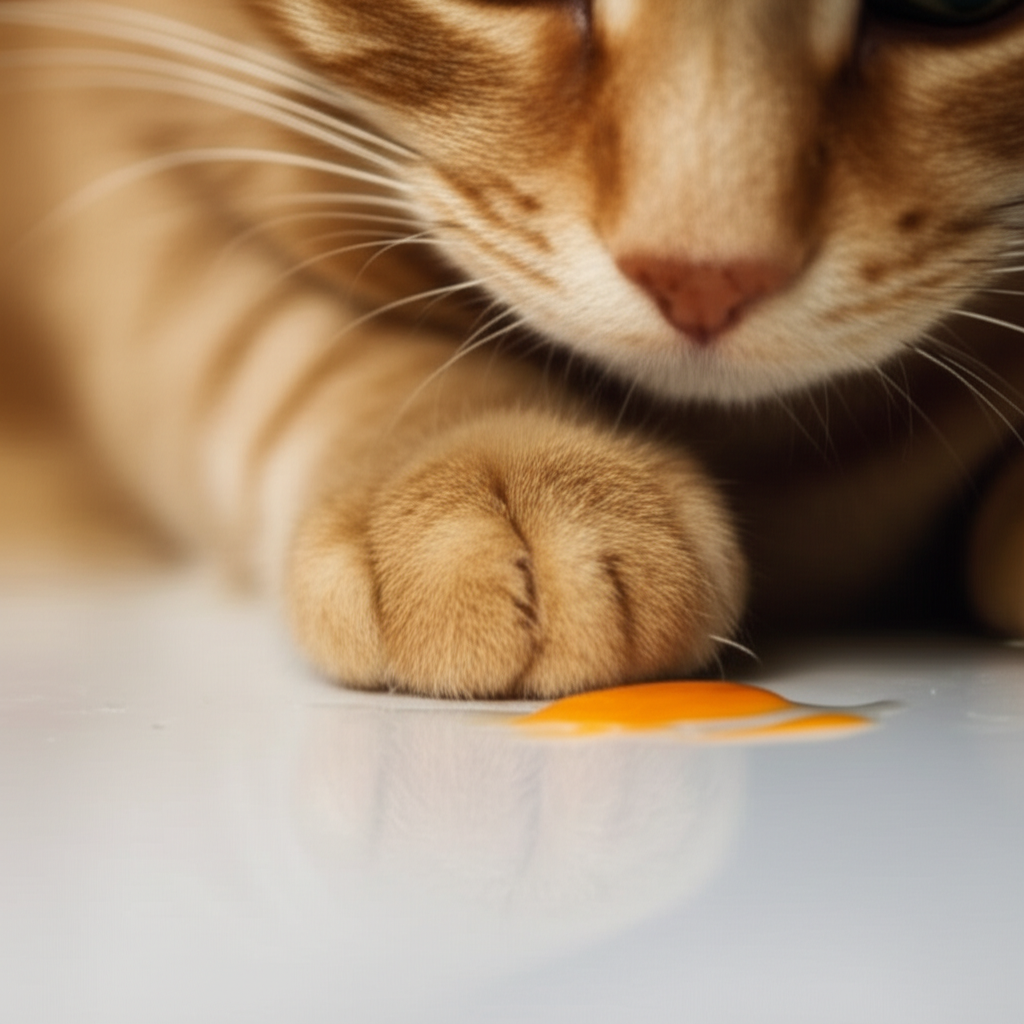 Generate a high-quality, relevant image prompt for an article about: Can Cats Drink Orange Juice? Sh