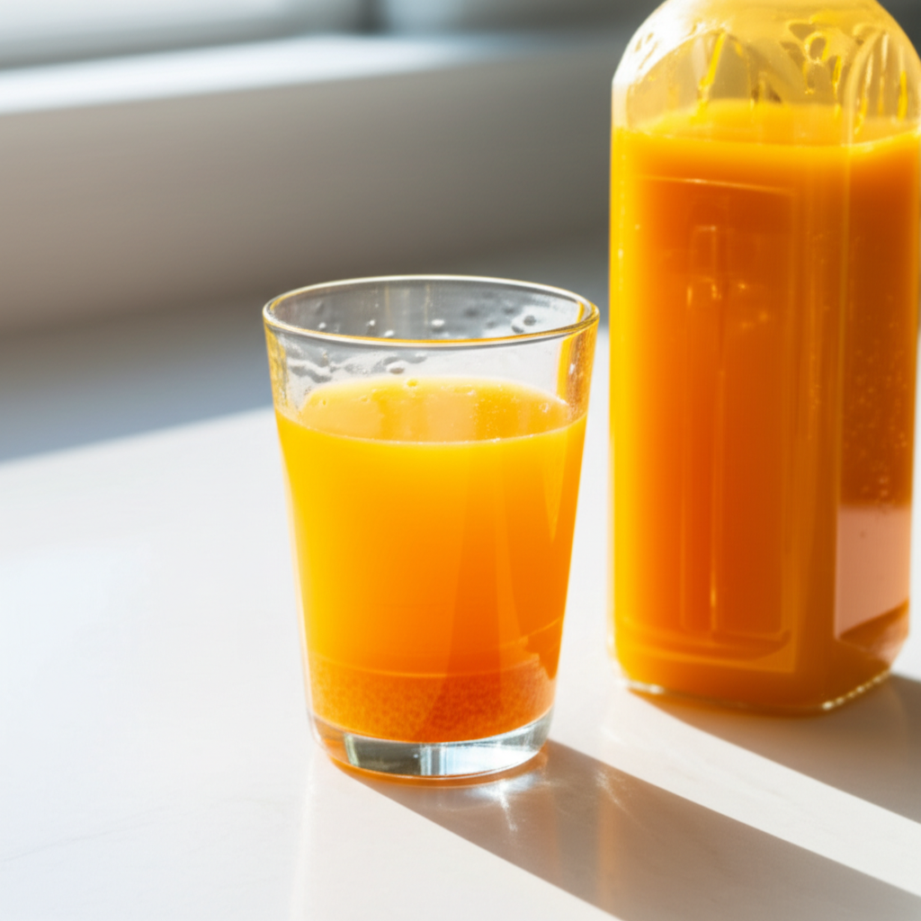 Generate a high-quality, relevant image prompt for an article about: Can Orange Juice Spoil? Shockin