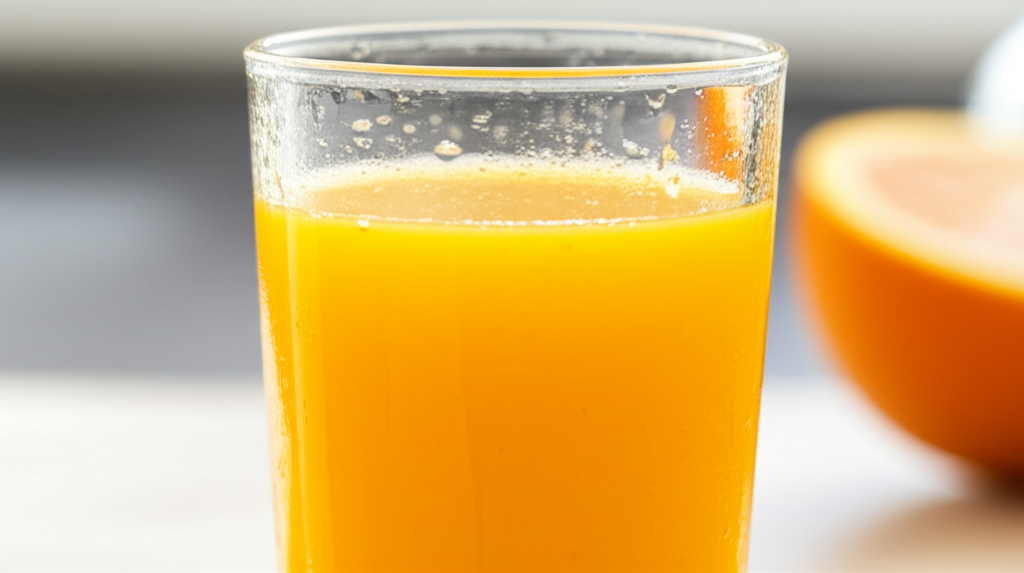 Generate a high-quality, relevant image prompt for an article about: Does Orange Juice Have A Lot Of