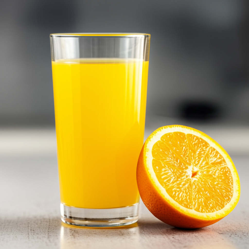 Generate a high-quality, relevant image prompt for an article about: Does Orange Juice Have Gluten?