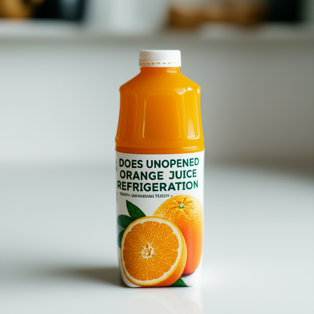 Generate a high-quality, relevant image prompt for an article about: Does Unopened Orange Juice Need