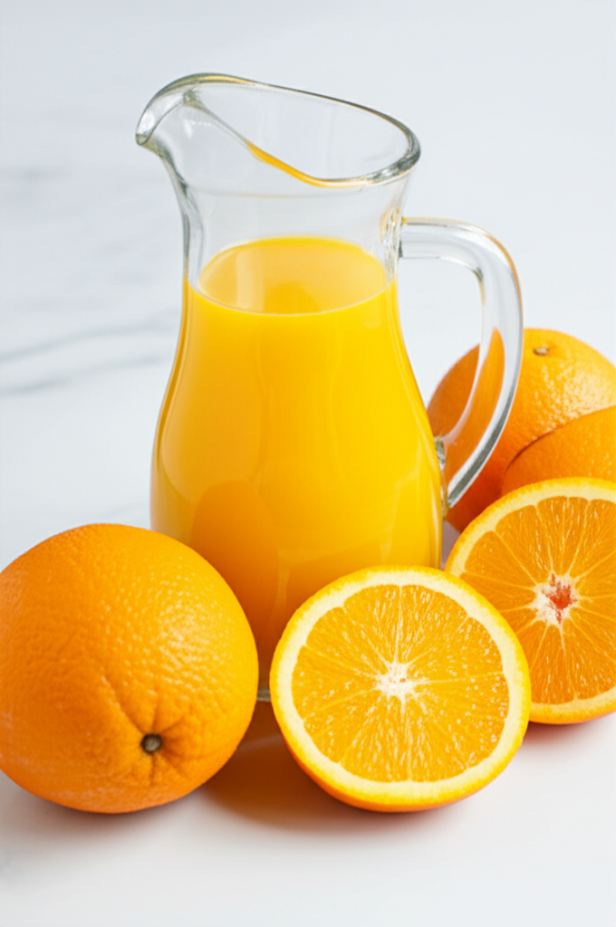 Generate a high-quality, relevant image prompt for an article about: How Long Does Fresh Orange Juic