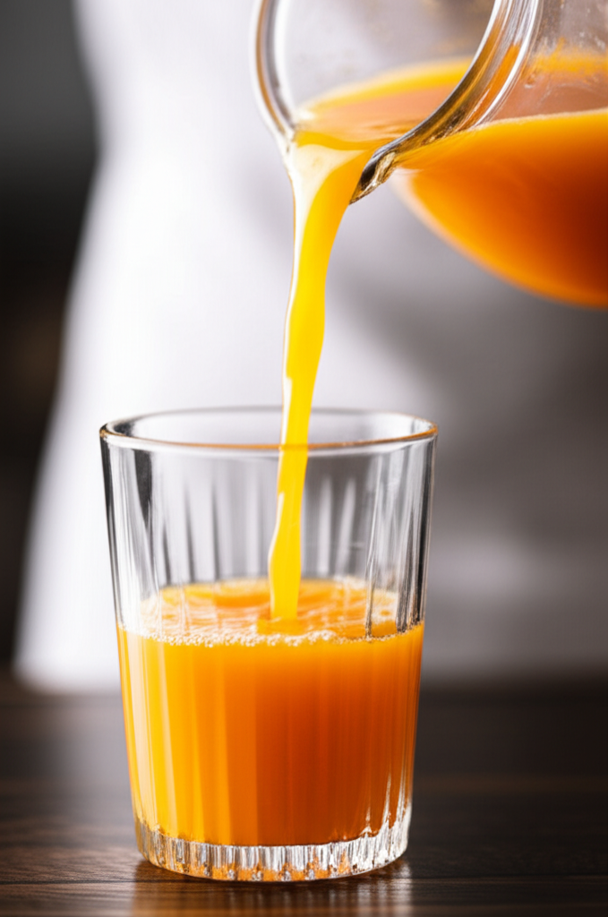 Generate a high-quality, relevant image prompt for an article about: How Long Fresh Orange Juice Las