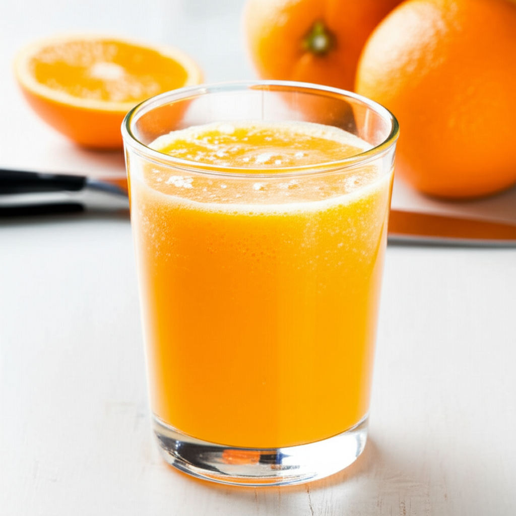 Generate a high-quality, relevant image prompt for an article about: How Long Is Orange Juice Good?