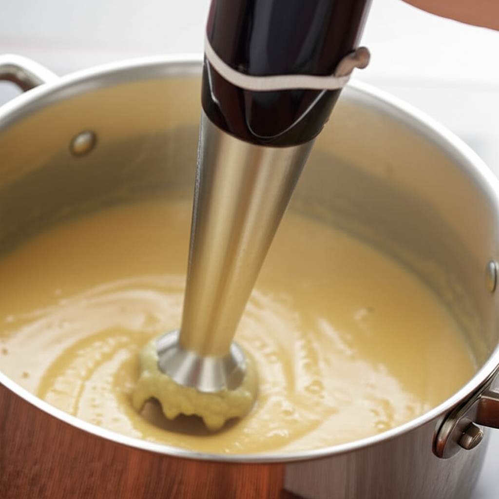 Generate a high-quality, relevant image prompt for an article about: How To Use An Immersion Blender