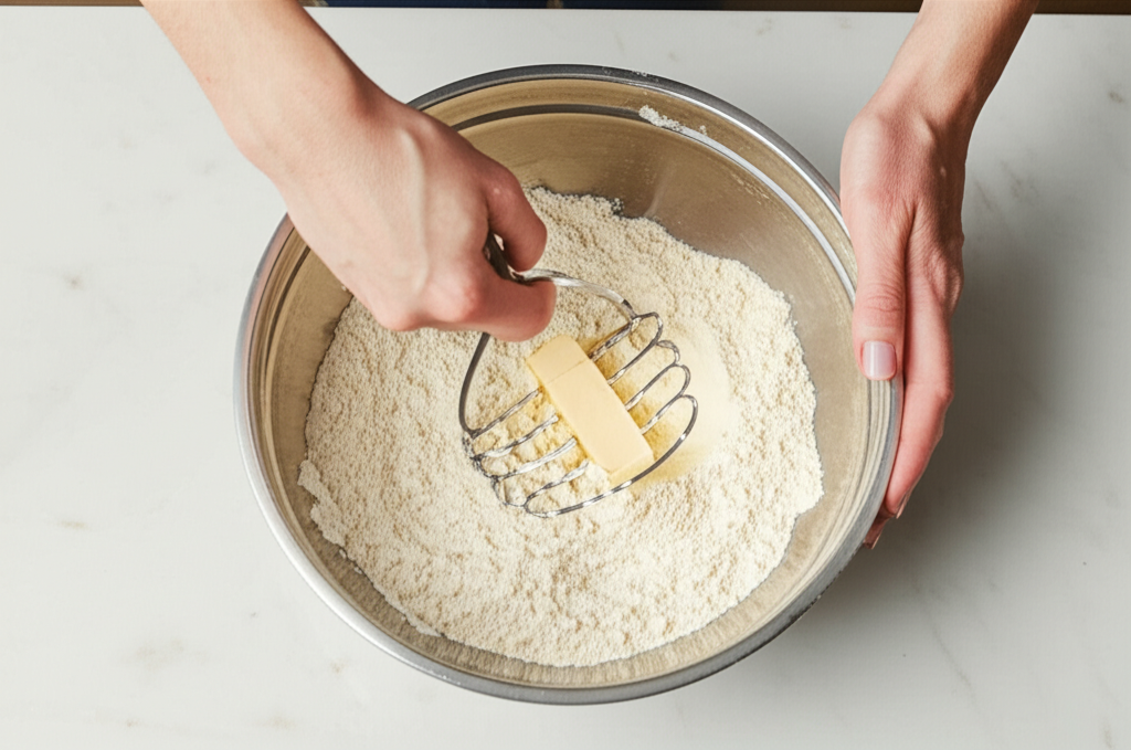 Generate a high-quality, relevant image prompt for an article about: How To Use A Pastry Blender: Es