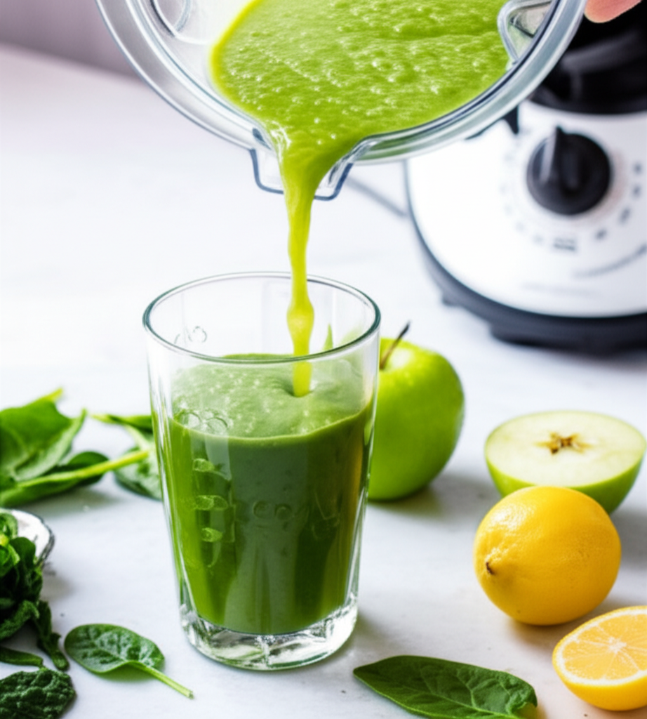 Generate a high-quality, relevant image prompt for an article about: How to Juice Using a Blender: B