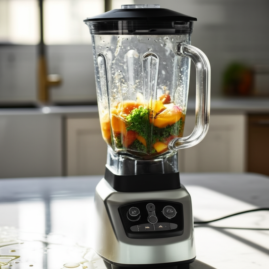 Generate a high-quality, relevant image prompt for an article about: How to Juice Using a Blender: B