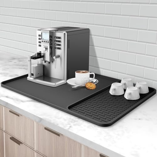 Silicone Coffee Mat, 24''x16'' Bar Mat with Detachable...