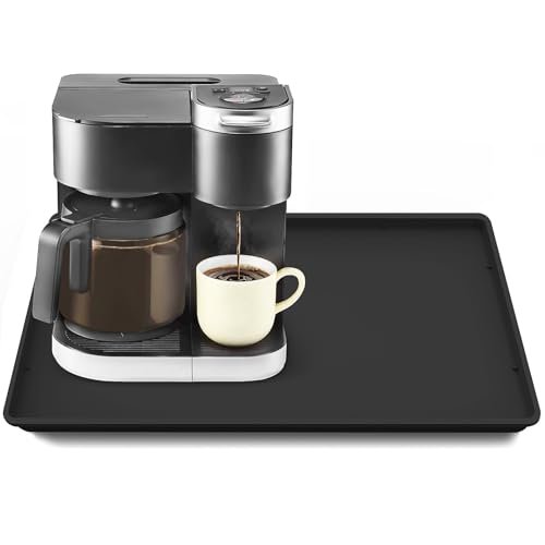 TOHONFOO Silicone Coffee Maker Mat with Lip, Heavy Duty...