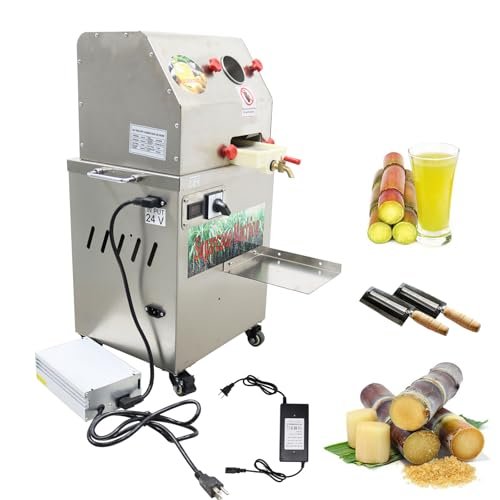 EQCOTWEA 110V AC/24V DC Dual Power Sugarcane Juicer Machine