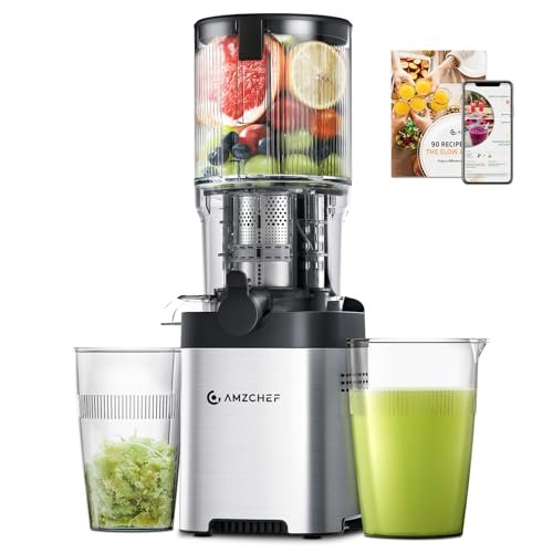 AMZCHEF Cold Press Juicer, Juicers Machines - Large Feed...