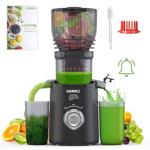 OMMO Juicer Machines, 300W Cold Press Juicer with Large...