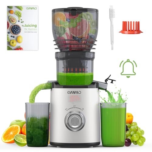 OMMO Juicer Machines, 300W Cold Press Juicer with Large...