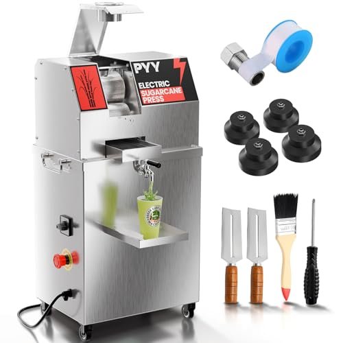 PYY Commercial Sugar Cane Juicer Machine - Electric 3-Roller
